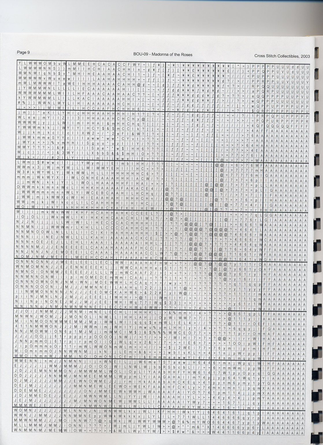 Schema punto croce Madonna Delle Rose 10