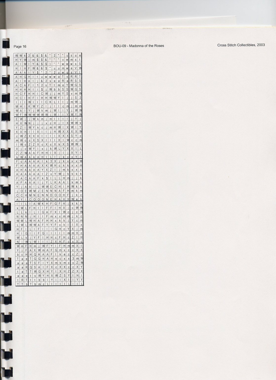 Schema punto croce Madonna Delle Rose 17