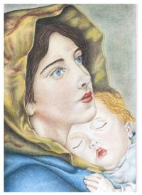 Schema punto croce Madonna E Bambino 41