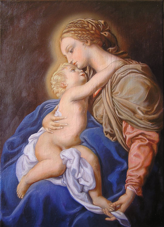 Schema punto croce Madonna E Bambino 52