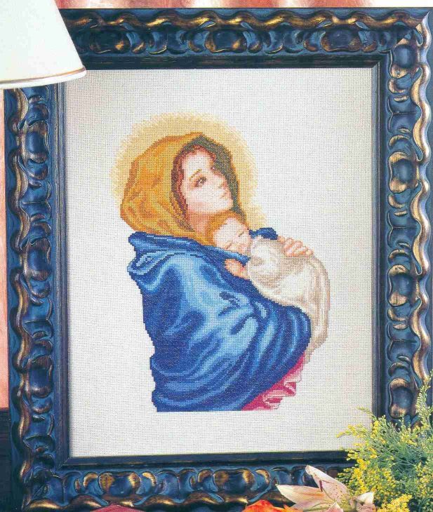 Schema punto croce Maria In Azzurro 1