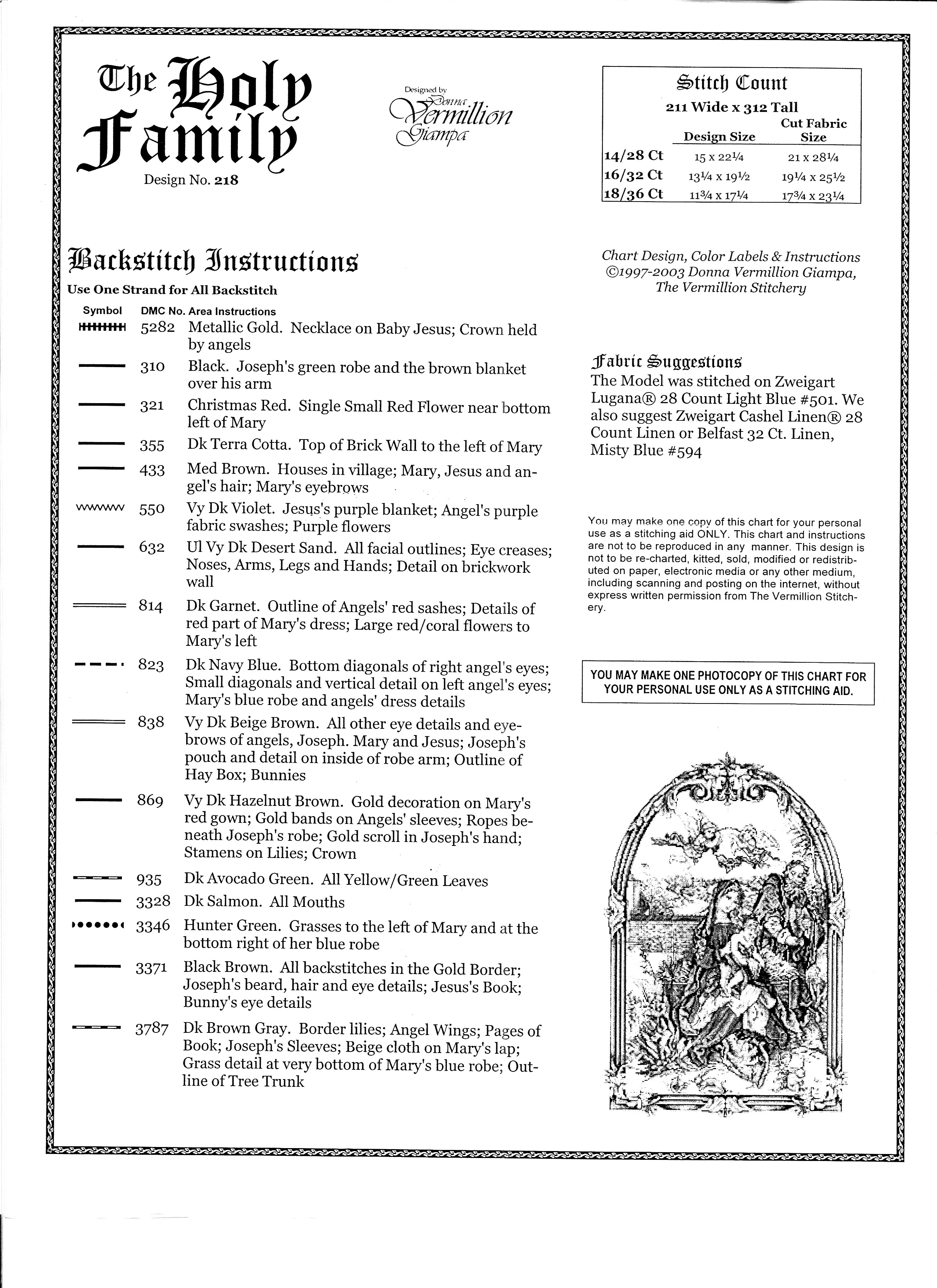 Schema punto croce Sacra Famiglia 11