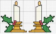 Schema punto croce Candele Ghi