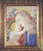 Schema punto croce Madonna Of Roses 01