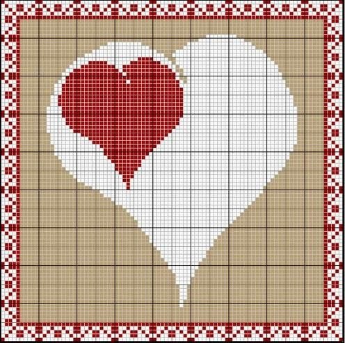 Schema punto croce Cuore 6