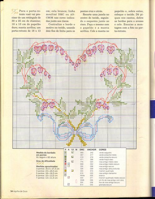 Schema punto croce Cuore Floreale