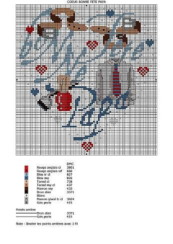 Schema punto croce Cuore Per Padre