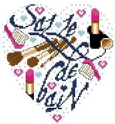 Schema punto croce Cuore Maquillage 1