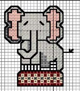 Schema punto croce Elefante