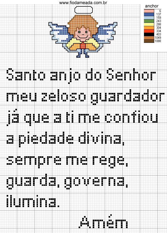 Schema punto croce Preghiera Spagnola