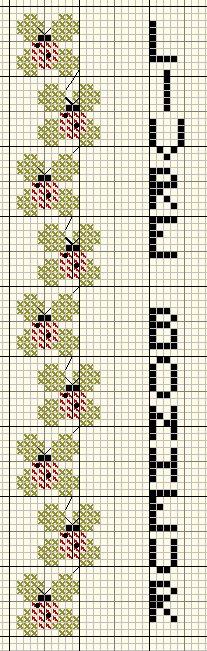 Schema punto croce Segnalibro Fiore Verde