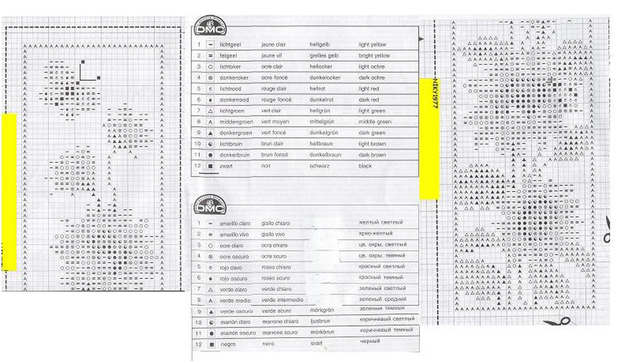 Schema punto croce Segnalibro Girasoli