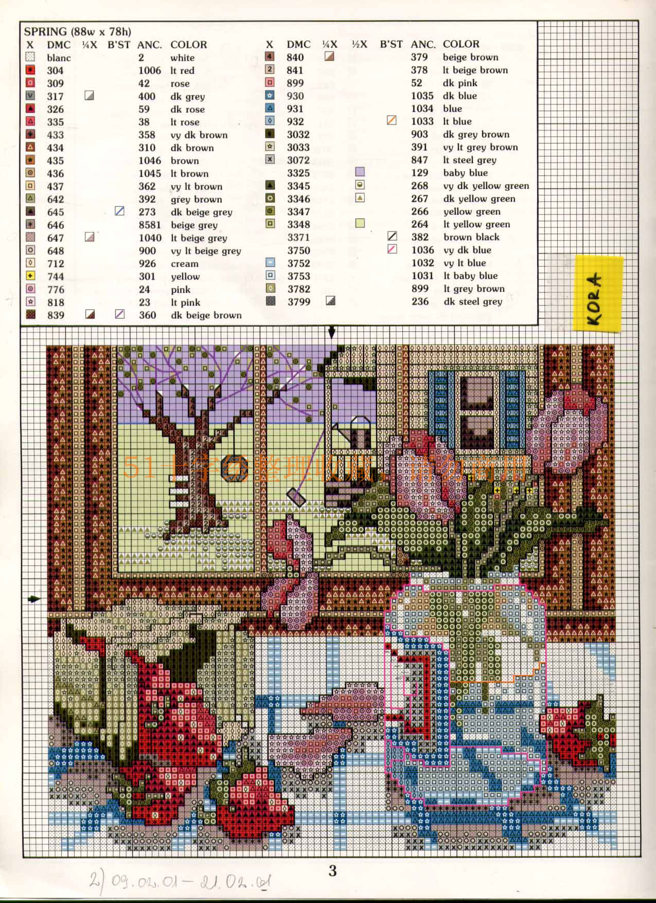 Schema punto croce 4 Stagioni 2b