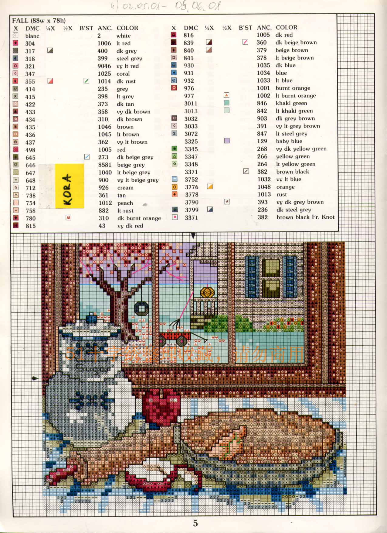 Schema punto croce 4 Stagioni 2d