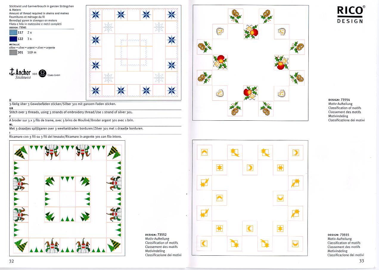 Schema punto croce Tovaglia 180