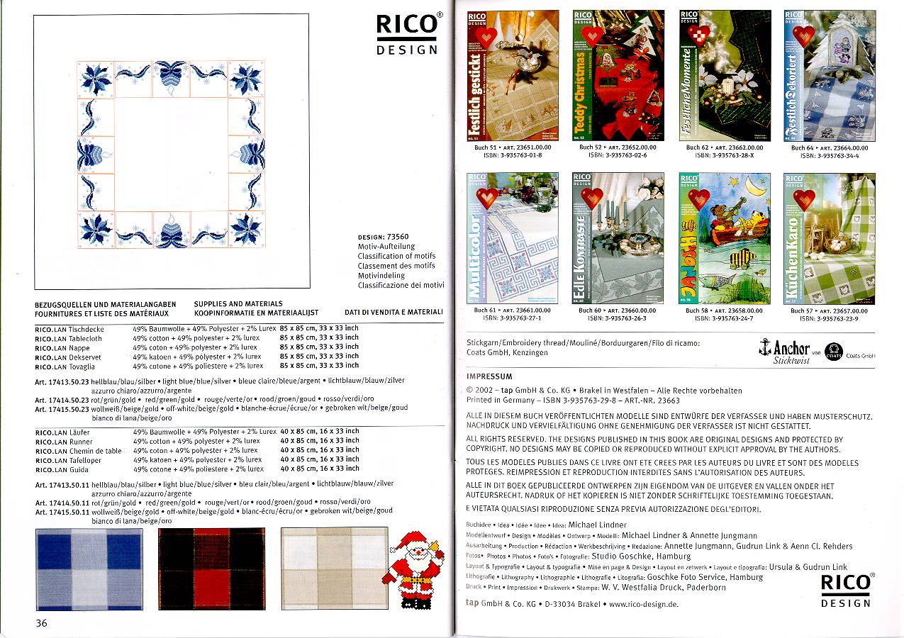 Schema punto croce Tovaglia 182