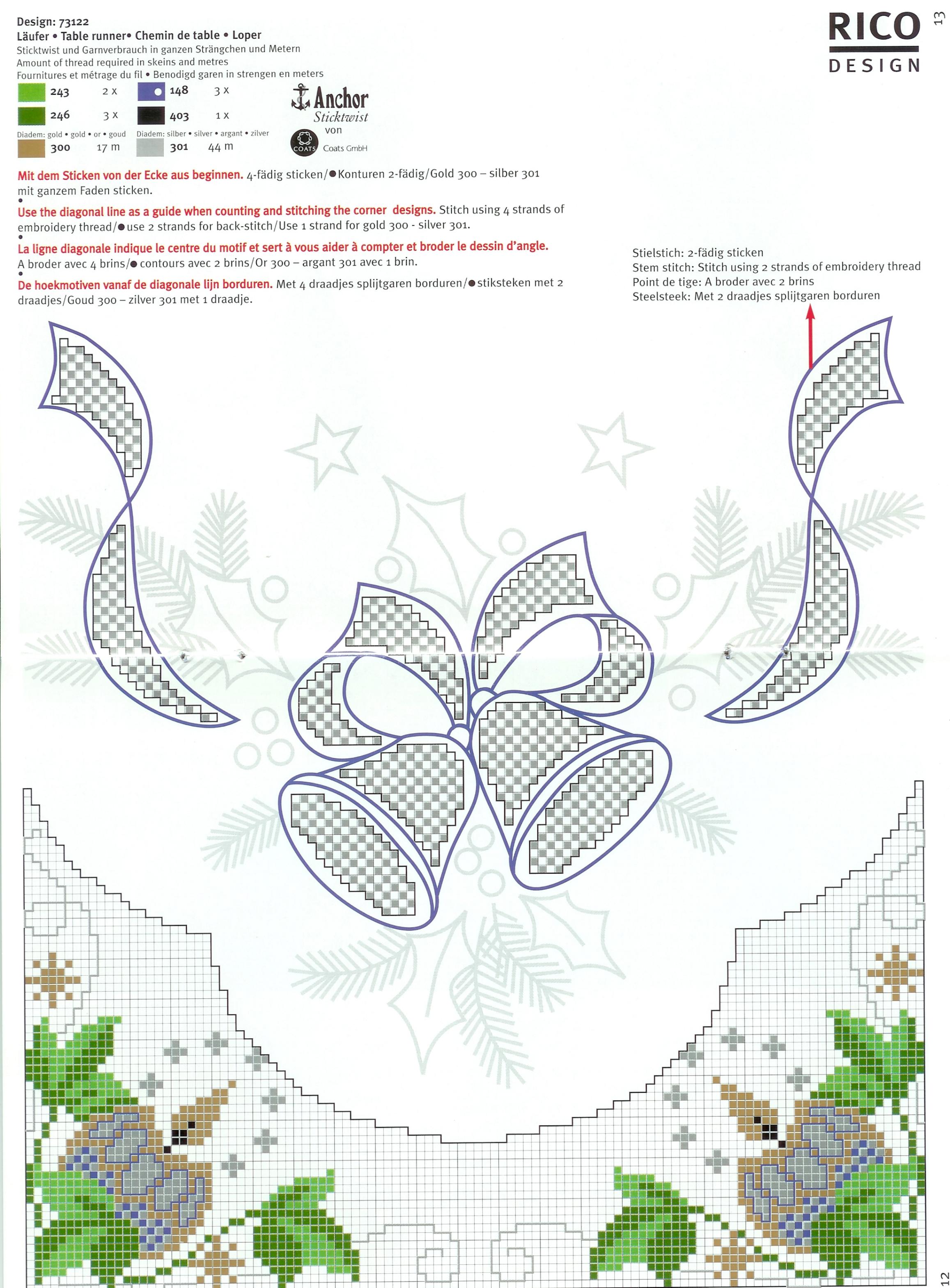 Schema punto croce Tovaglia 73